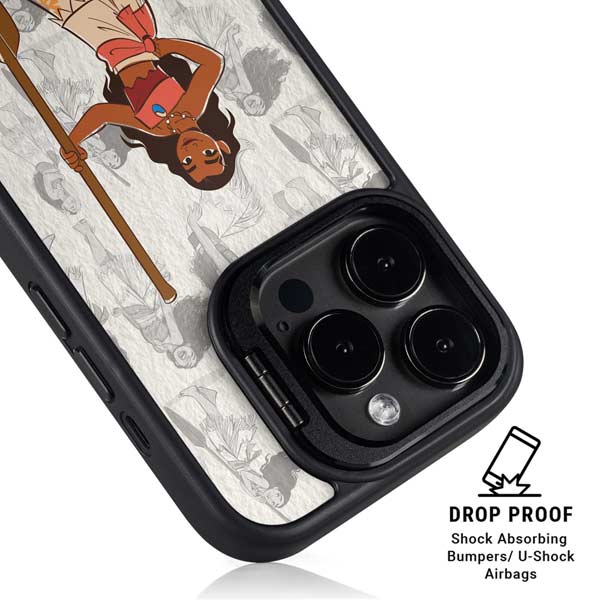 Disney Princess Moana Pattern iPhone 14 Pro Kickstand Case