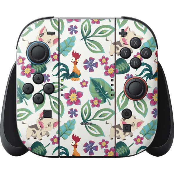 Disney Princess Moana Pua and Heihei Pattern Nintendo Skins
