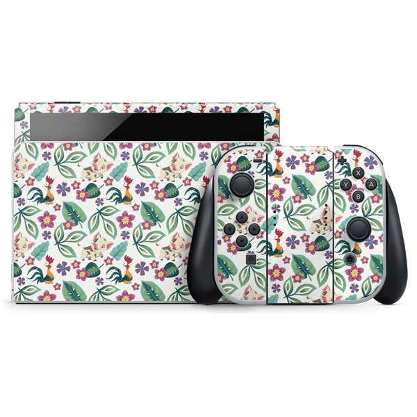 Disney Princess Moana Pua and Heihei Pattern Nintendo Skins