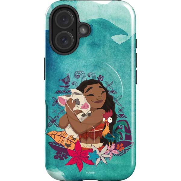 Disney Princess Moana with Pua and Heihei iPhone 16 Magsafe Impact Case
