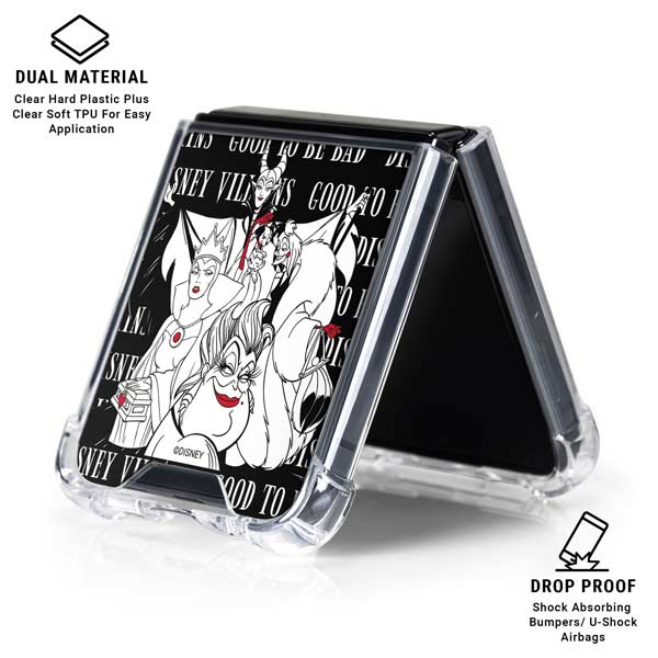 Disney Villains Characters Art Galaxy Z Flip7 Clear Case