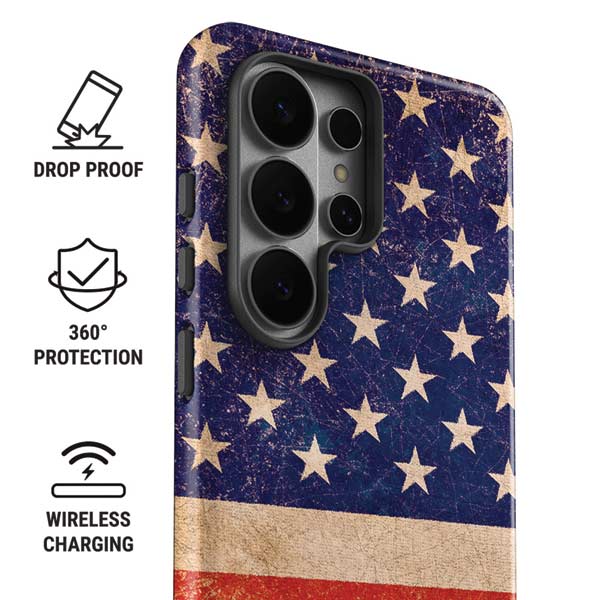 Distressed American Flag Galaxy S26 Ultra Impact Case