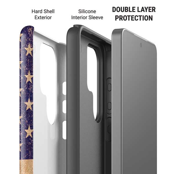 Distressed American Flag Galaxy S26 Ultra Impact Case