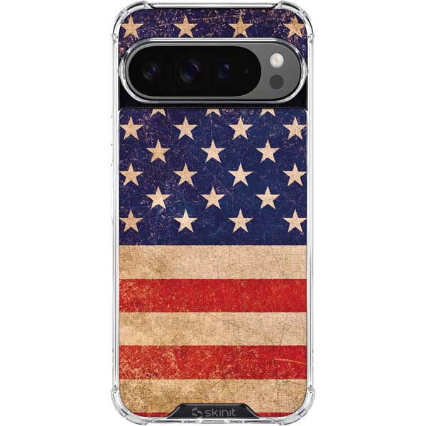 Distressed American Flag Google Pixel 10 Pro XL Clear Case