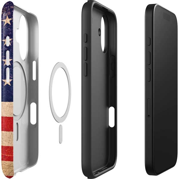 Distressed American Flag iPhone 17 Magsafe Impact Case