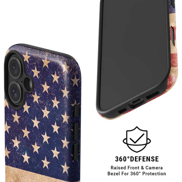 Distressed American Flag iPhone 17 Magsafe Impact Case