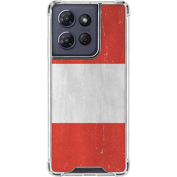 Distressed Austria Flag Moto G Play 5G (2025) Clear Case