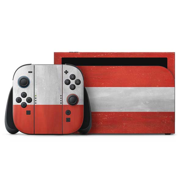 Distressed Austria Flag Nintendo Switch 2 (2025) with Joy-Con Skin
