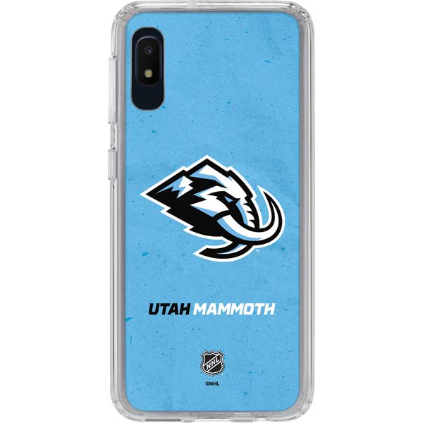 NHL Utah Mammoth Distressed Blue Galaxy A10e Clear Case