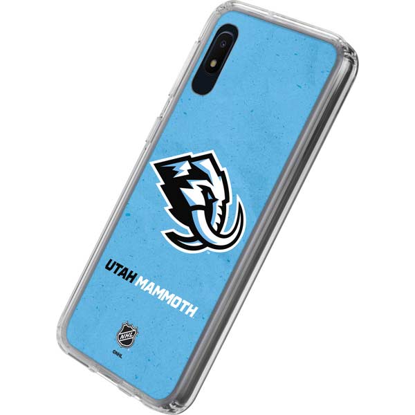 NHL Utah Mammoth Distressed Blue Galaxy A10e Clear Case