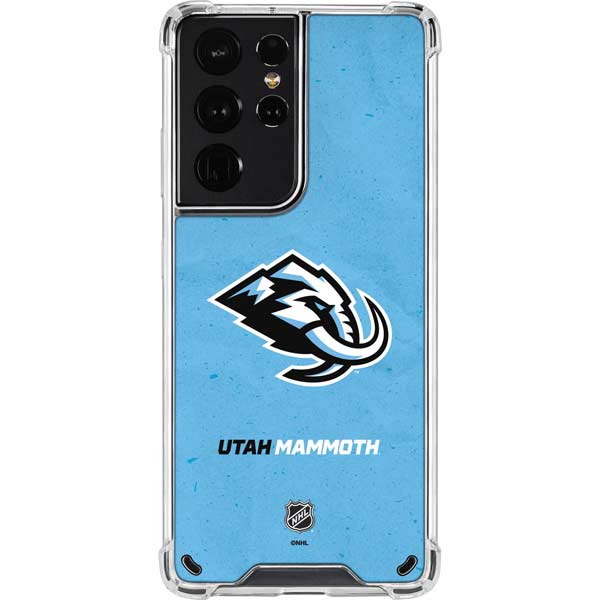 NHL Utah Mammoth Distressed Blue Galaxy S21 Ultra 5G Clear Case