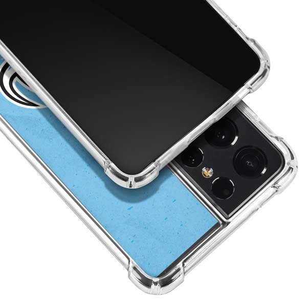 NHL Utah Mammoth Distressed Blue Galaxy S21 Ultra 5G Clear Case