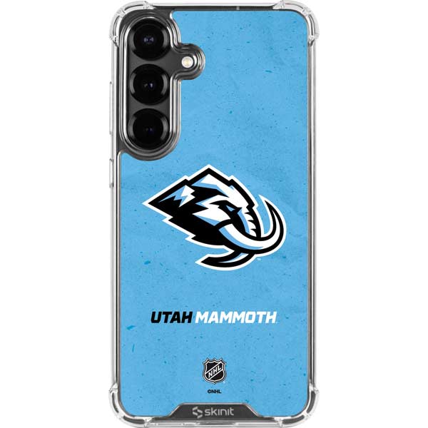 NHL Utah Mammoth Distressed Blue Galaxy S26 Clear Case