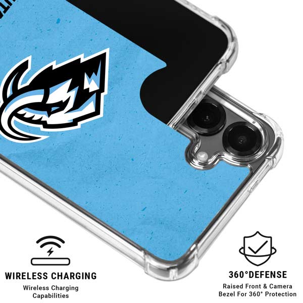 NHL Utah Mammoth Distressed Blue Galaxy S26 Clear Case