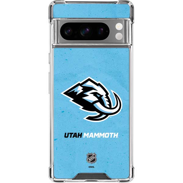 NHL Utah Mammoth Distressed Blue Google Pixel 8 Pro Clear Case
