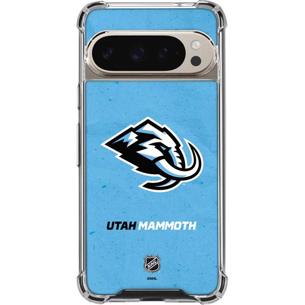 NHL Utah Mammoth Distressed Blue Google Pixel 9 Pro XL Clear Case