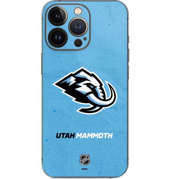 NHL Utah Mammoth Distressed Blue iPhone 15 Pro Skin