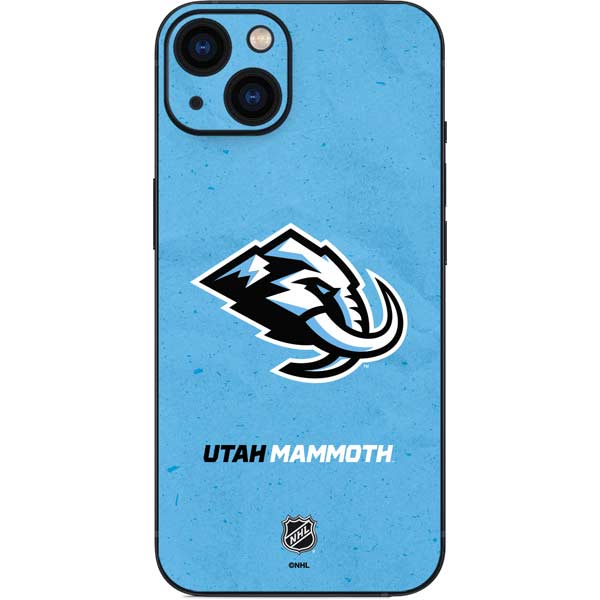 NHL Utah Mammoth Distressed Blue iPhone 15 Skin
