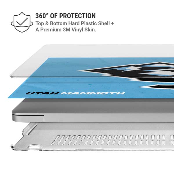 NHL Utah Mammoth Distressed Blue MacBook Pro 16in (2019-20) Case plus Skin