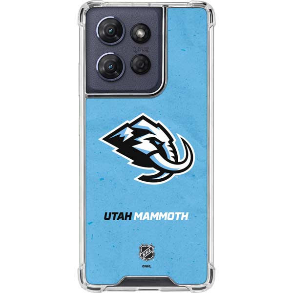 NHL Utah Mammoth Distressed Blue Moto G 5G (2025) Clear Case