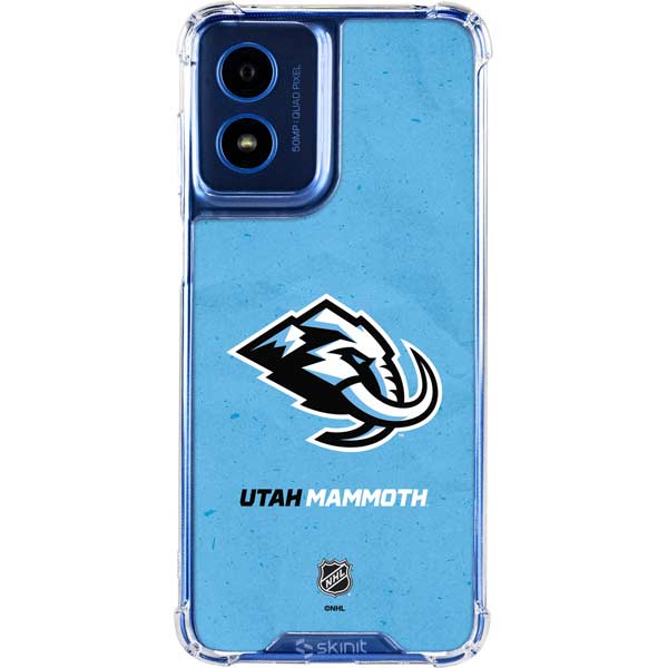NHL Utah Mammoth Distressed Blue Moto G Play 4G (2024) Clear Case