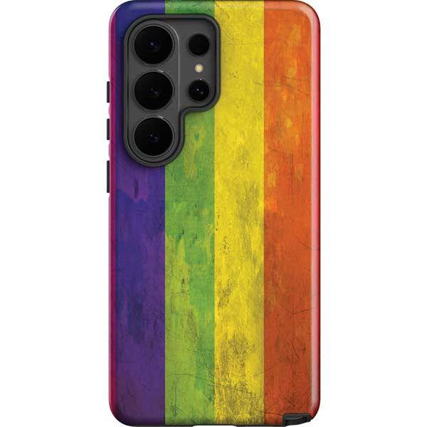 Distressed Rainbow Flag Galaxy S26 Ultra Impact Case
