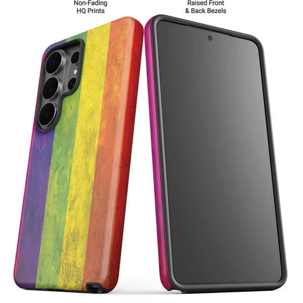 Distressed Rainbow Flag Galaxy S26 Ultra Impact Case