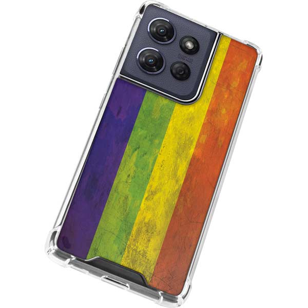 Distressed Rainbow Flag Moto G Power 5G (2025) Clear Case