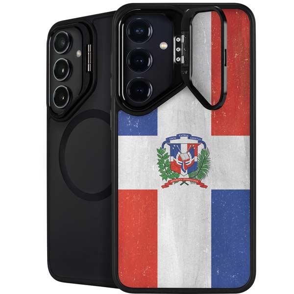 Dominican Republic Flag Distressed Galaxy S26 Plus Kickstand Case
