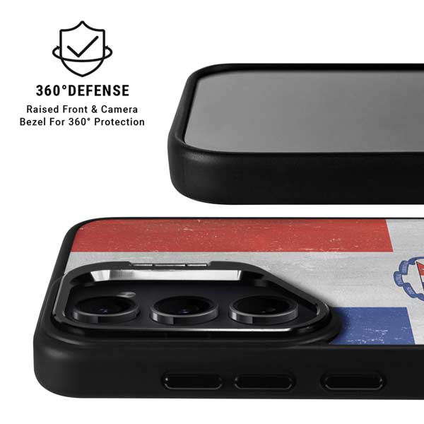 Dominican Republic Flag Distressed Galaxy S26 Plus Kickstand Case