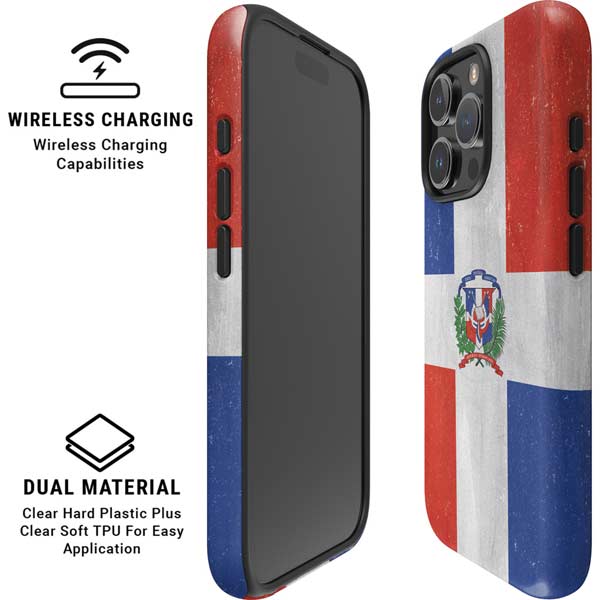 Dominican Republic Flag Distressed iPhone 16 Pro Max Magsafe Impact Case