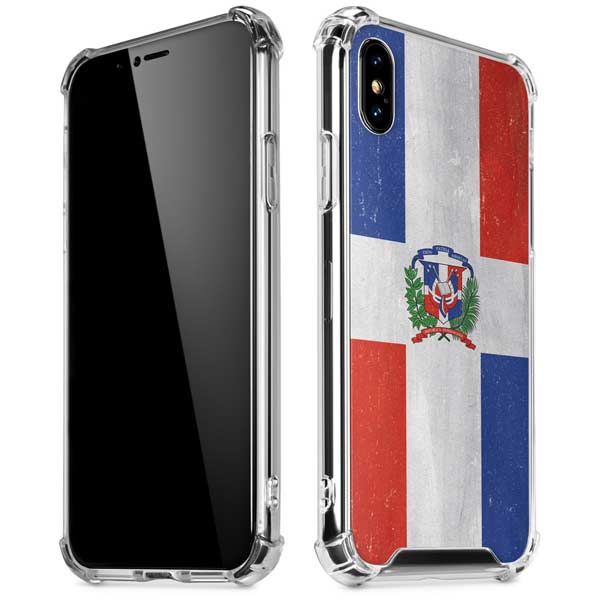 Dominican Republic Flag Distressed iPhone X/XS Clear Case