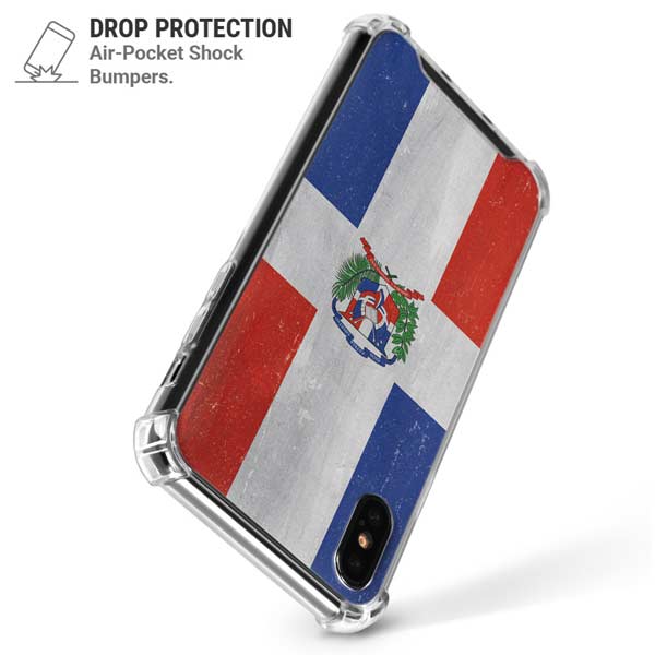 Dominican Republic Flag Distressed iPhone X/XS Clear Case