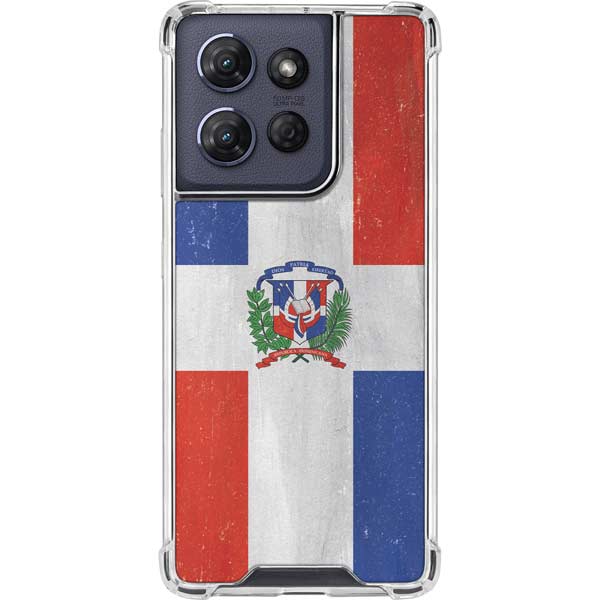Dominican Republic Flag Distressed Moto G 5G (2025) Clear Case