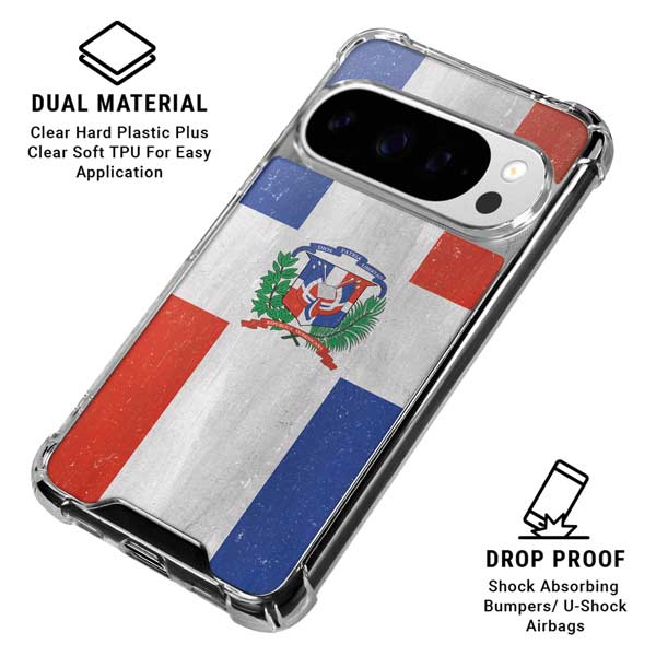 Dominican Republic Flag Faded Google Pixel 10 Pro Clear Case