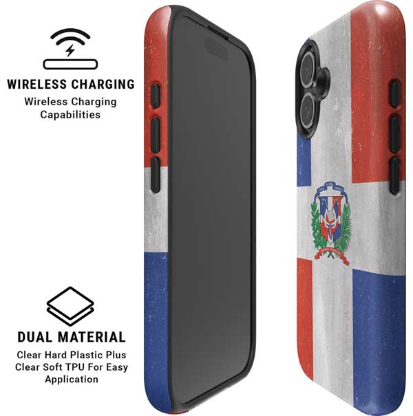 Dominican Republic Flag Faded iPhone 16 Plus Magsafe Impact Case