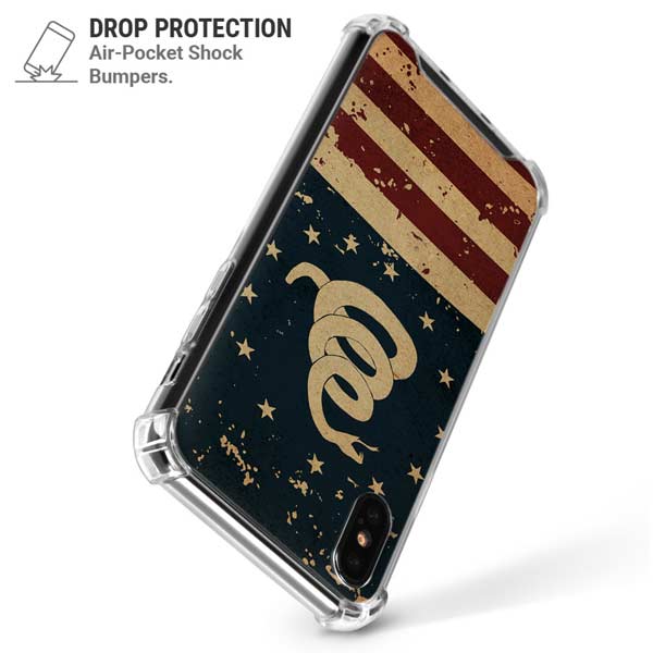 Dont Tread On Me American Flag iPhone X/XS Clear Case
