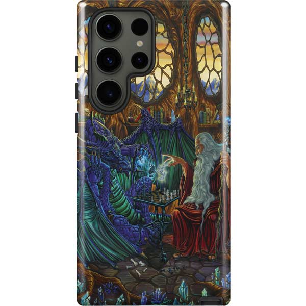 Dragon and Wizard Playing Chess by Ed Beard Jr Galaxy S23 Ultra Pro Case