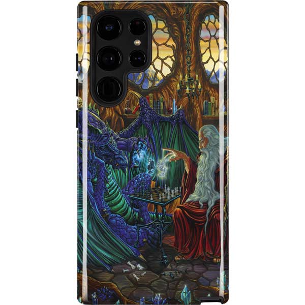Dragon and Wizard Playing Chess by Ed Beard Jr Galaxy Cases