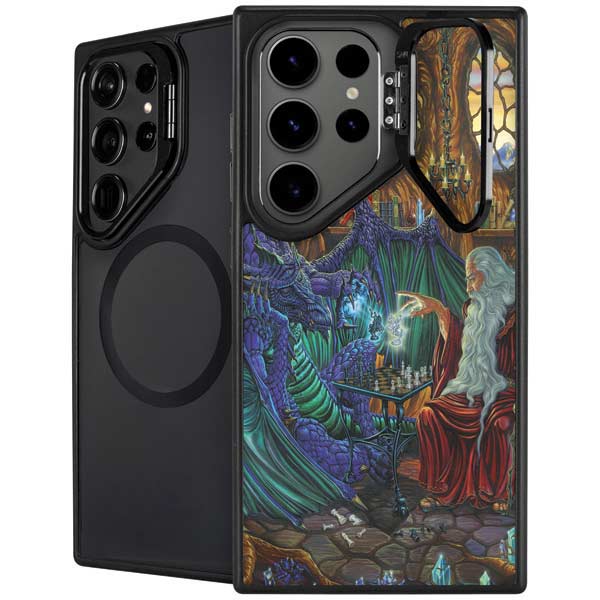 Dragon and Wizard Playing Chess by Ed Beard Jr Galaxy Cases