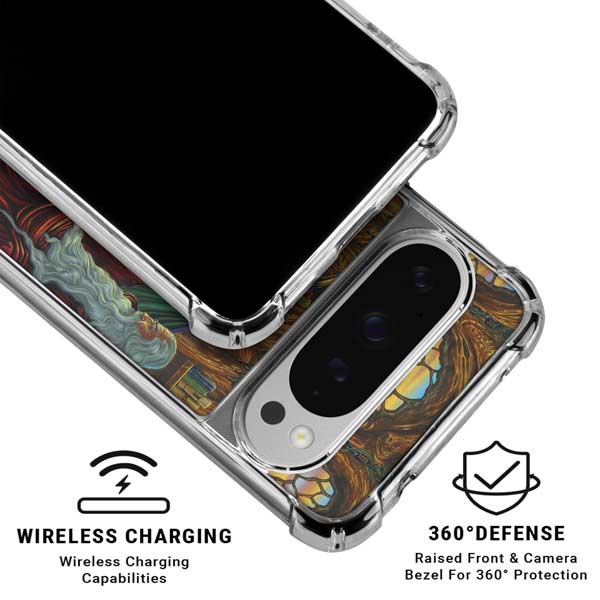 Dragon and Wizard Playing Chess by Ed Beard Jr Google Pixel 10 Pro XL Clear Case