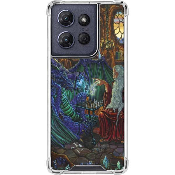 Dragon and Wizard Playing Chess by Ed Beard Jr Moto G Power 5G (2025) Clear Case