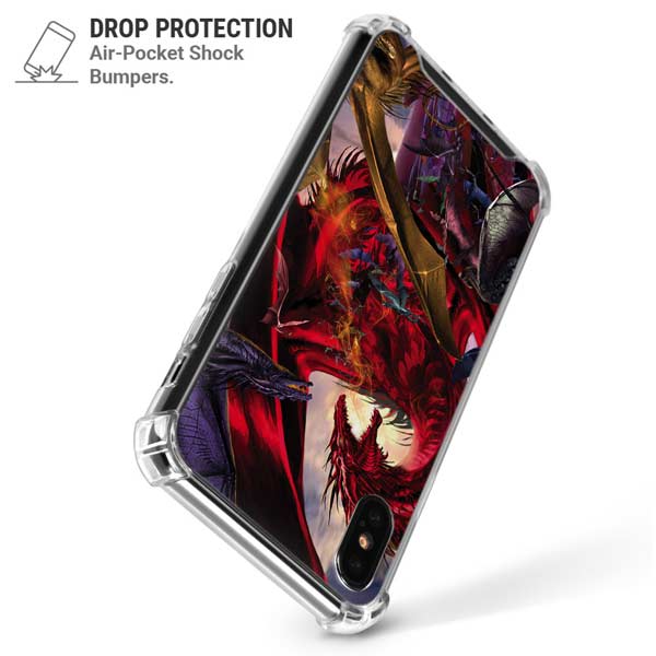 Dragon Battle by Ruth Thompson iPhone X/XS Clear Case