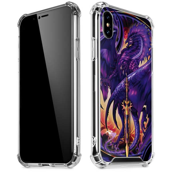 Dragonblade Netherblade Purple by Ruth Thompson iPhone X/XS Clear Case