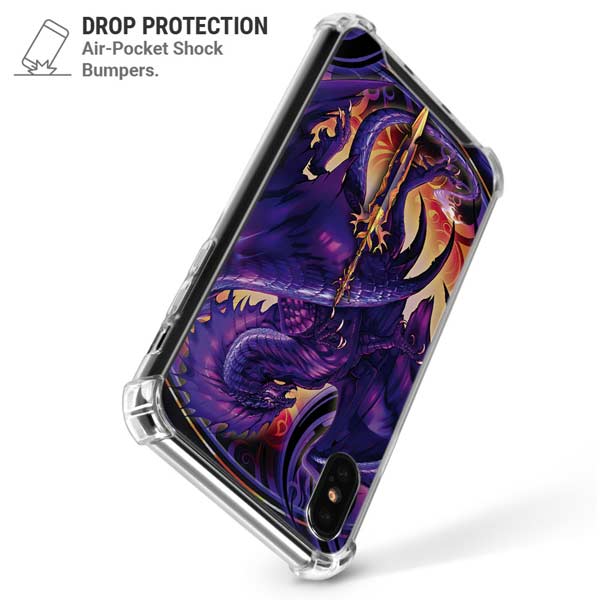 Dragonblade Netherblade Purple by Ruth Thompson iPhone X/XS Clear Case