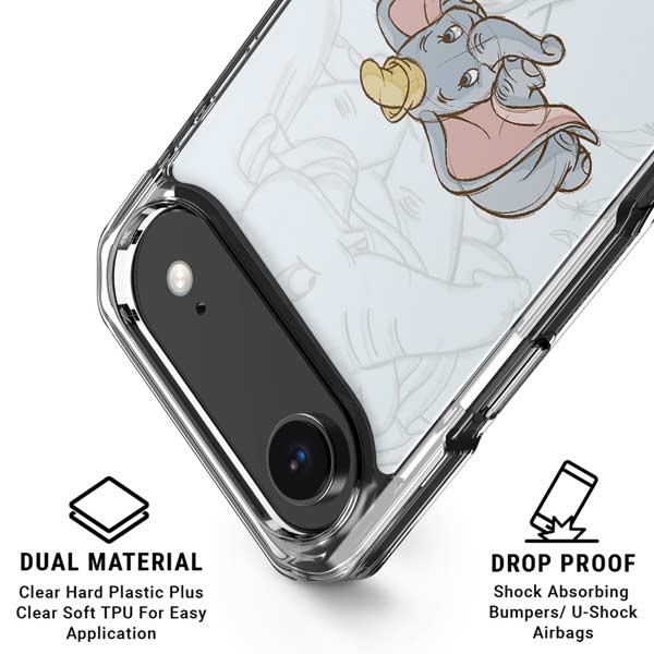 Disney Dumbo Classic sketched portrait iPhone 17 Air Clear Case