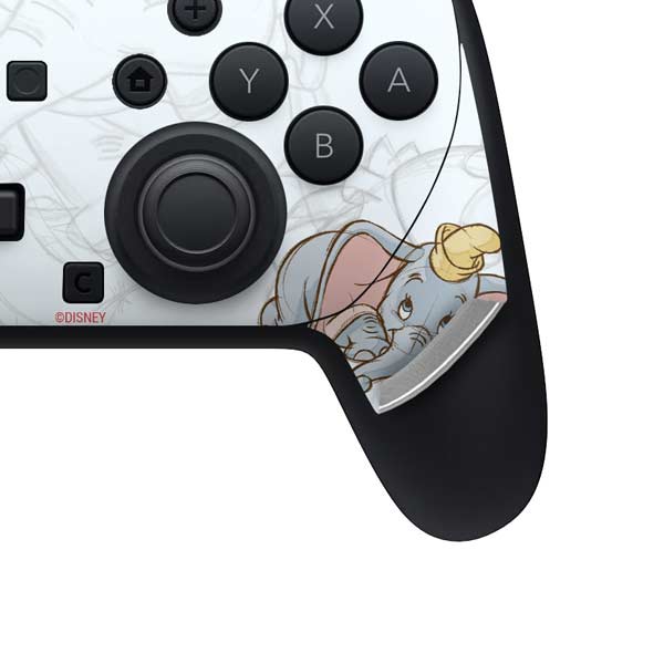 Disney Dumbo Classic sketched portrait Nintendo Switch 2 (2025) Pro Controller Skin