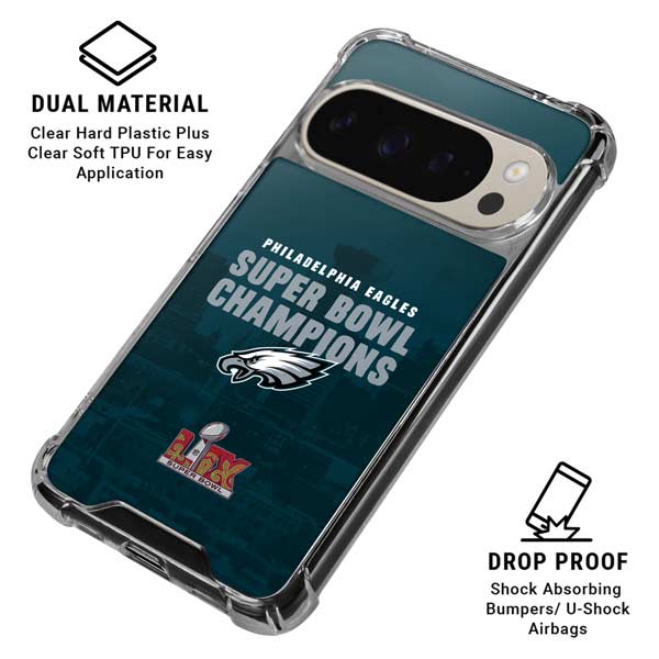 NFL Philadelphia Eagles Super Bowl LIX Champions Google Pixel 9 Pro XL Clear Case
