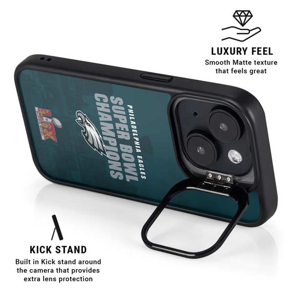 NFL Philadelphia Eagles Super Bowl LIX Champions iPhone 16 Plus Kickstand Case