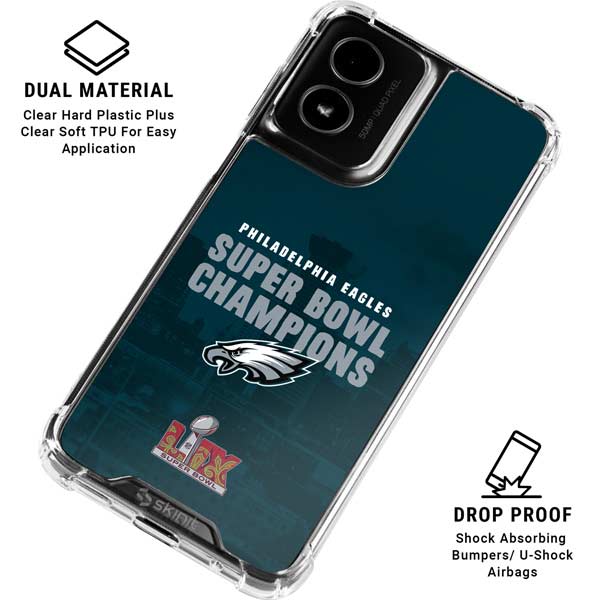 NFL Philadelphia Eagles Super Bowl LIX Champions Moto G Power 5G (2024) Clear Case